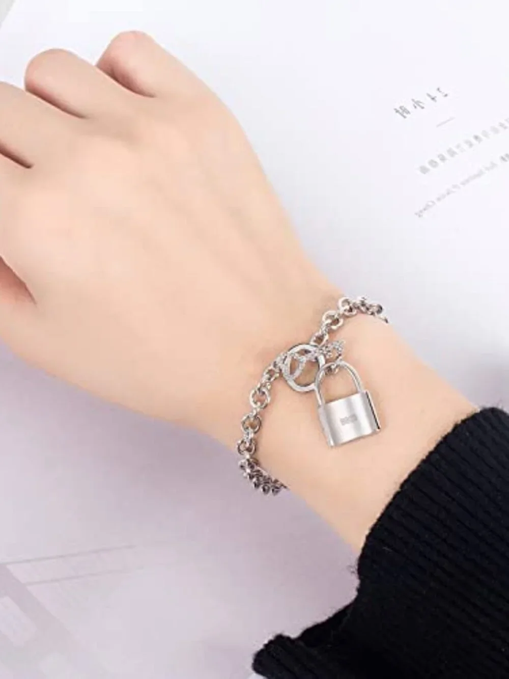 BRAND NEW Charm Women 925 Sterling Silver Key Lock Pendant Bracelet